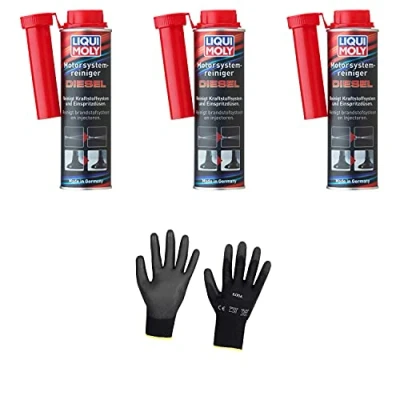 Abbildung von Iloda 3xOriginal Liqui Moly 300ml Motorsystemreiniger Cleaner Diesel 5128 Schutzhandschuhe