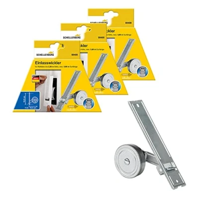 Abbildung von 3er Set Schellenberg 50400 Einlasswickler Maxi für 23 mm Rolladengurt Breite, Lochabstand 18,5 cm