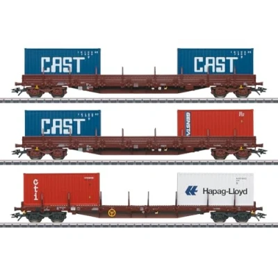 Abbildung von Märklin Güterwagen 47119 H0 3er Set Containerwagen der SNCB