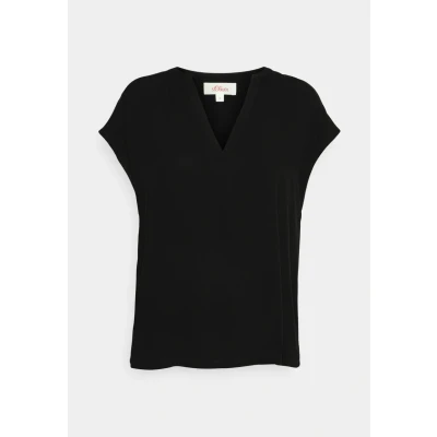 Abbildung von Viskose Shirt im Materialmix Black S