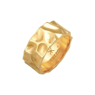 Abbildung von Kuzzoi USED LOOK Ring goldcoloured, Herren, Größe: 64, Gold coloured