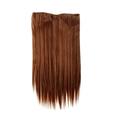 Abbildung von WIG ME UP Haarteil Extension breite Haarverlängerung Haarverdichtung 5 Clips Braun Kupferbraun dicht glatt 60 cm L30172 30