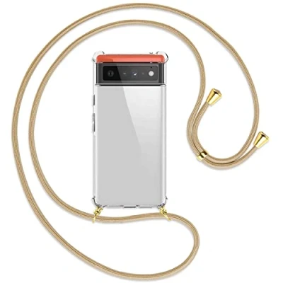 Abbildung von mtb more energy® Handykette kompatibel mit Google Pixel 6 (6.4&#039;&#039;) Caramel/Gold Smartphone Hülle zum Umhängen Anti Shock Full TPU Case