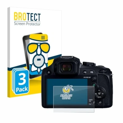 Abbildung von BROTECT Entspiegelungs Schutzglas für Panasonic Lumix DC FZ82D (3 Stück) Schutz Folie Panzerfolie Glas Matt [Extrem Kratzfest 9H, Anti Reflex]