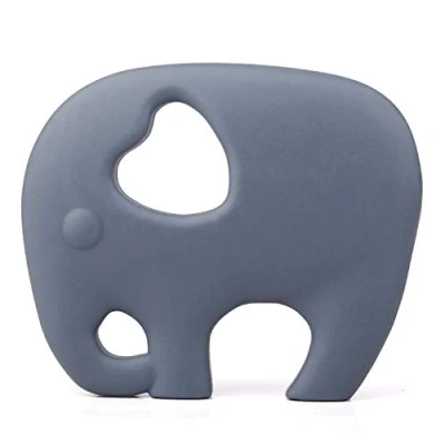 Abbildung von PREMYO Elefant Beißring für Babys Kühlend Zahnungshilfe aus Silikon BPA Frei Weich Lindert Schmerzen beim Zahnen Grau