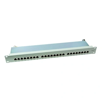 Abbildung von LogiLink Professional PrimeLine Cat.6 (250 MHz) Patchpanel Verteilerfeld, 19&quot;, STP (geschirmt) 24 Port (RJ45) NP0040A, Lichtgrau