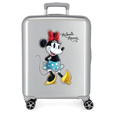 Abbildung von Disney 100 Minnie Joyful Grauer Kabinenkoffer 40 x 55 20 cm, starres ABS, integrierter TSA Verschluss, 38,4 l, 2 kg, 4 Doppelrollen, Handgepäck