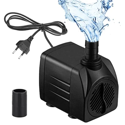 Abbildung von Mini Wasserpumpen(600L/H, 10W), Ultra Leise Aquarium pumpe mit hohem Hub, brunnenpumpe 1,5 m Netzkabel, 2 Düsen für Aquarien, Teich, Brunnen, Statuen, Hydrokultur,Mini Wasserpumpen