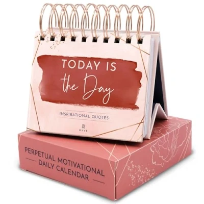 Abbildung von RYVE Motivierender Schreibtisch Kalender, inspirierende Zitate für Schreibtisch, Dekor Frauen, Büro Zubehör Zubehör, Geschenke Tageskalender