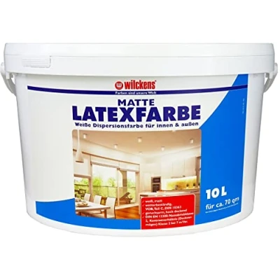 Abbildung von Wilckens Farben Wand und Deckenfarbe 10 L Latexfarbe weiße Farbe Latex Matt
