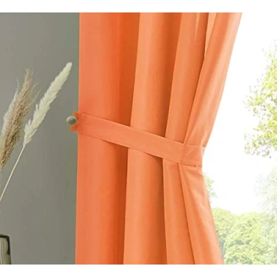 Abbildung von Gardinenbox 2er Set 50x5 cm Raffhalter Microsatin 50 x 5 Polyester Pflegeleicht Zubehör Orange, 20400R