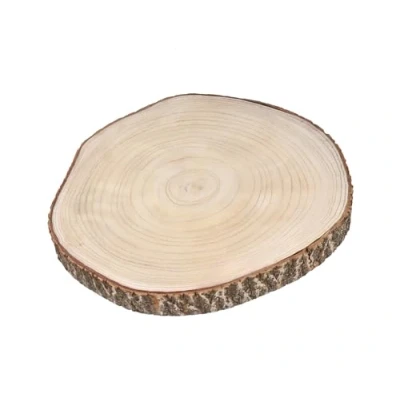 Abbildung von Spetebo Dekoobjekt XL Echtholz Baumscheibe natur Ø 40 45 cm (Stück, 1 St., Holz Baumscheibe), Holzscheibe zum Dekorieren, Bemalen oder Brandmalen