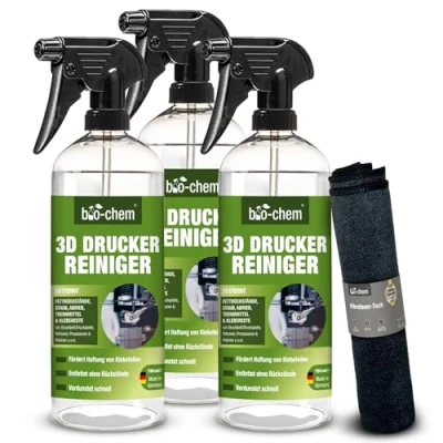 Abbildung von 3D Drucker Reiniger 3X 750 ml Spray für alle Drucker, PC Teile und weitere Elektro Geräte I Umweltschonender Druckbett mit hoher Lösekraft Geruchsneutral kennzeichnungsfrei