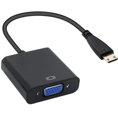 Abbildung von Azuxreza Mikro HDMI auf VGA Adapter, Micro Kabel, unterstützt 1080P, Video Konverter, HDCP, für Raspberry Pi 4B, PC, Mac, PS4, Projektor usw