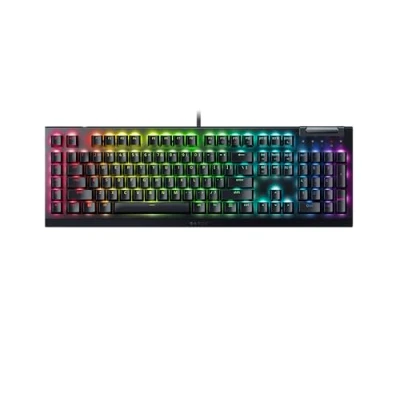 Abbildung von Razer BlackWidow V4 X Mechanische Gaming Tastatur mit Chroma RGB (Mechanische Green Switches, 6 eigene Makro Tasten, Doubleshot ABS Tastenkappen) QWERTY US Layout Schwarz