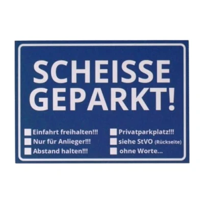 Abbildung von FTWdesign Notizblock Die Scheisse Geparkt! Notizzettel mit StVO für Windschutzscheibe im