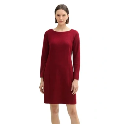 Abbildung von TOM Tailor Strickkleid, Damen, Größe: 38, Deep red melange
