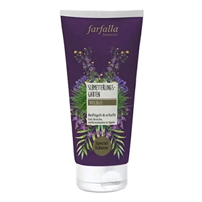 Abbildung von farfalla Schmetterlingsgarten Duschgel 200ml Pflegedusche mit Osmanthus &amp; Champaca Blütenzauber 100% zertifizierte Naturkosmetik Vegan Dermatologisch getestet
