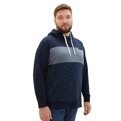 Abbildung von TOM Tailor Kapuzenpullover, Herren, Größe: 5XL, Navy soft spacedye