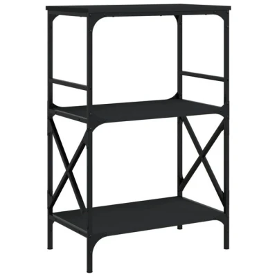 Abbildung von vidaXL Bücherregal 3 Böden Schwarz 59x35x90,5 cm Holzwerkstoff, 1 tlg.