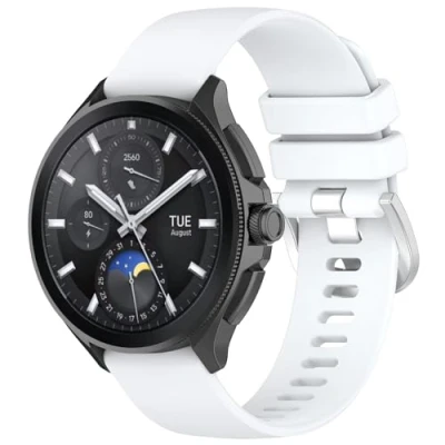 Abbildung von GIOPUEY Armband Kompatibel mit Xiaomi Watch S3/Watch S4, Weiches Silikon [Verschleißfest] [Atmungsaktiv] Ersatzarmband White
