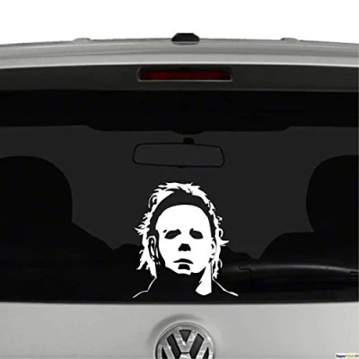 Abbildung von SUPERSTICKI® Michael Myers Kopf Aufkleber ca 15 cm Sticker Decal aus Hochleistungsfolie Autoaufkleber Tuningaufkleber Racingaufkleber Rennaufkleber Hochleist