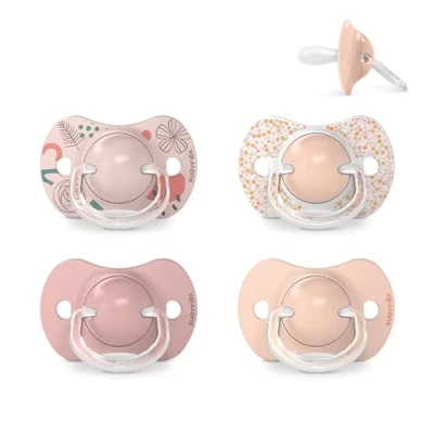 Abbildung von Suavinex, 4er Set, Schnuller für Babys von 6 18 Monaten, mit Physiologischem Sauger SX Pro aus Silikon, Symmetrisch, Superweich und Flexibel, Dreams Pink, 4 Stück