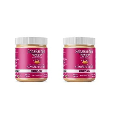 Abbildung von Mandelmus Seba Garden 1Kg reine natürliche cremige glatte kalifornische Mandeln Butteraufstrich, 100% Mandeln, Paleo, Keto freundlich, ohne Zuckerzusatz