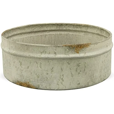 Abbildung von matches21 Schale Zink Metall Pflanzschale Deko Pflanzen Blumenschale grau/zinkfarben 1 STK Ø 25,5x8 cm