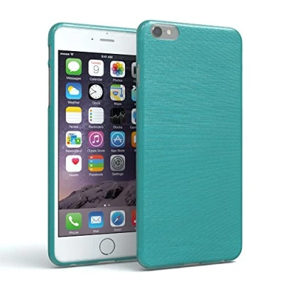 Abbildung von EAZY CASE Hülle kompatibel mit iPhone 6 / 6S Schutzhülle Silikon, gebürstet Slimcover in Edelstahl Optik, Handyhülle, TPU Hülle/Soft Case, Backcover, Silikonhülle Brushed, Hellblau