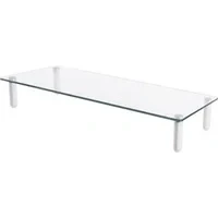 Abbildung von DIGITUS Universal Monitor Erhöhung aus Glas Bildschirm Ständer Traglast 20 kg Rutschhemmend Füße in Weiß