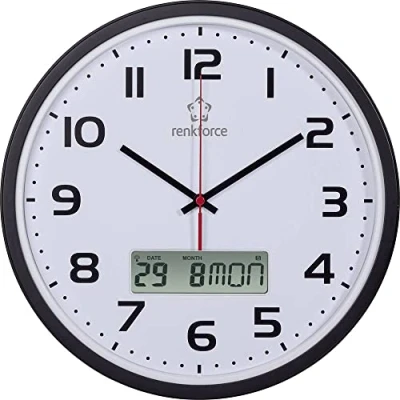 Abbildung von Renkforce Wanduhr HD WRCL135 Funk 32 cm x 4.5 Schwarz