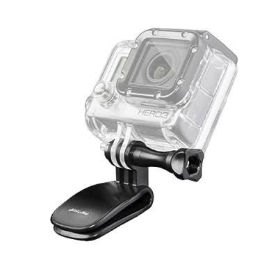 Abbildung von Mantona Miniklemme Clip (geeignte für GoPro Hero 11 10 9 8 7 6 5 4 3+, Session und andere kompatible Action Cams, zum einfachen einclipsen an Gurten Bändern)