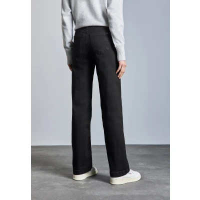 Abbildung von Street One WIDE LEG Jeans Straight Leg, Damen, Größe: 27x30, Schwarz