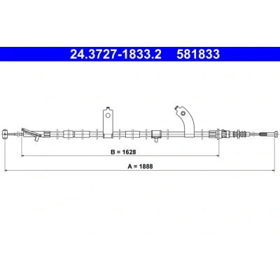 Abbildung von ATE 24.3727 1833.2 Handbremsseil 1888 MAZDA: 3 Limousine