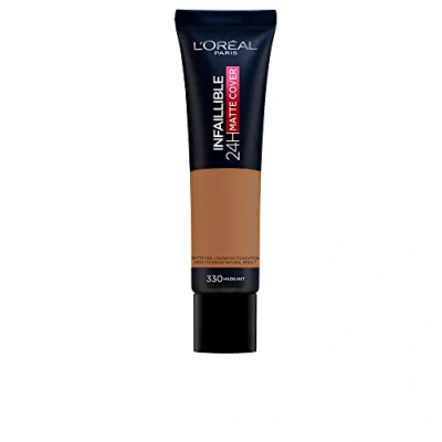 Abbildung von LOréal Paris Infalible 24H Matte Cover Base De Maquillaje Alta Cobertura Mate Piel Clara Subtono Dorado 330 Noisette 30Ml