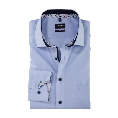 Abbildung von OLYMP Luxor modern fit Hemd Langarm Haifischkragen hellblau Gr. 42