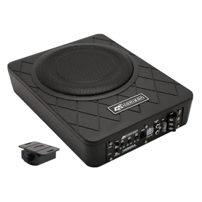 Abbildung von ESX HZ800A Aktiver 20 cm (8“) Auto Untersitz Subwoofer Horizon Serie 100 W RMS / 200 max. massives Aluminium Gehäuse