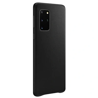 Abbildung von Samsung Galaxy S20 Plus Hülle Echtleder Hard Case/Backcover Handyhülle Schwarz