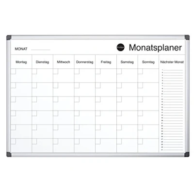 Abbildung von Bi Office Maya Magnetisch Monatsplaner Schwarz &amp; weiß 60x40cm