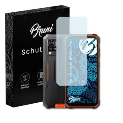 Abbildung von Bruni Schutzfolie kompatibel mit Blackview BV4800 Pro Folie, glasklare Displayschutzfolie (2X)