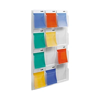 Abbildung von helit H6259702 Wanddisplay „the clearly“, 12 Taschen, DIN A4 hoch, glasklar