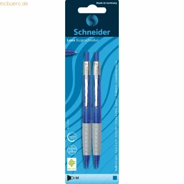 Abbildung von Schneider 73550 Loox Druckkugelschreiber (Soft Grip Zone, dokumentenechte Mine, Strichstärke M) 2 Stück, blau