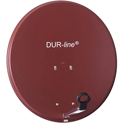 Abbildung von DUR line MDA 60cm Rot Aluminium Satellitenschüssel mit LNB Feedhalterung Sat Antenne Spiegel Anlage [Digital, Camping, Astra 19,2, DVB S/S2, Full HD, 4K, 3D]