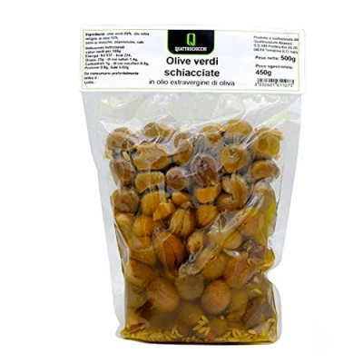 Abbildung von Zerdrückte grüne Oliven in Nativem Olivenöl Extra 500 gr