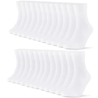 Abbildung von FALARY Socken Herren 43 46 Weiß Weisse Socks Damen Baumwolle Sportsocken Herrensocken 12 Paar Sport Atmungsaktive Tennissocken