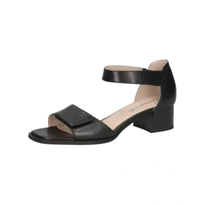 Abbildung von CAPRICE Damen Sandalen mit Absatz aus Leder Trapezabsatz, Schwarz (Black Nappa), 41 EU