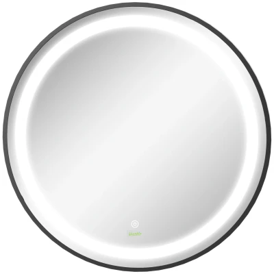 Abbildung von Kleankin Spiegel mit 3 Temperaturfarben, Touch Funktion, Memory Funktion (Wandspiegel, 1 St., Badezimmerspiegel), für Badezimmer, Schwarz