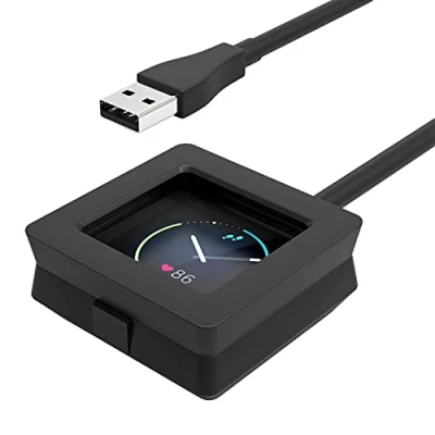 Abbildung von Moko Fitbit Blaze Ladegeärt Ladestation Charger Dockingstation Charging Plattform Adapter mit Micro USB Kabel für Smart Fitness Watch, Schwarz