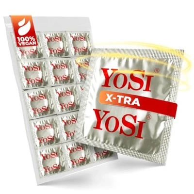 Abbildung von 50 YOSI Markenkondome „X TRA“ Kondome mit dicker Wandstärke reguläre Passform 53 mm Breite strapazierfähig für professionelle Ansprüche geeignet Condoms for men Stück (1 x Stück)
